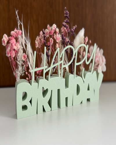 Happy Birthday Yazılı Dekoratif Masa Süsü ve Çiçeklik