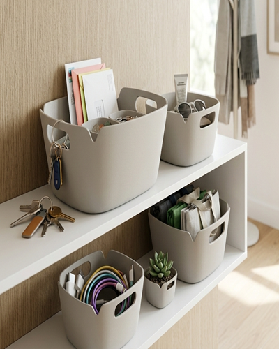 Çok Amaçlı Organizer Sepet Seti – 8 Parça  Plastik Düzenleyici Kutu (Banyo, Mutfak, Dolap İçin)