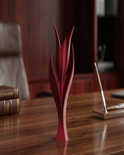 Modern Dekoratif Çiçek Obje – Soyut Tasarım Şık Çiçek Figürü – 3D Baskı Masa Üstü Ev Ofis Dekorasyon Aksesuarı