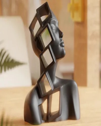 Modern Geometrik Kadın Büst Dekoratif Heykel – Şık Masa ve Salon Aksesuarı